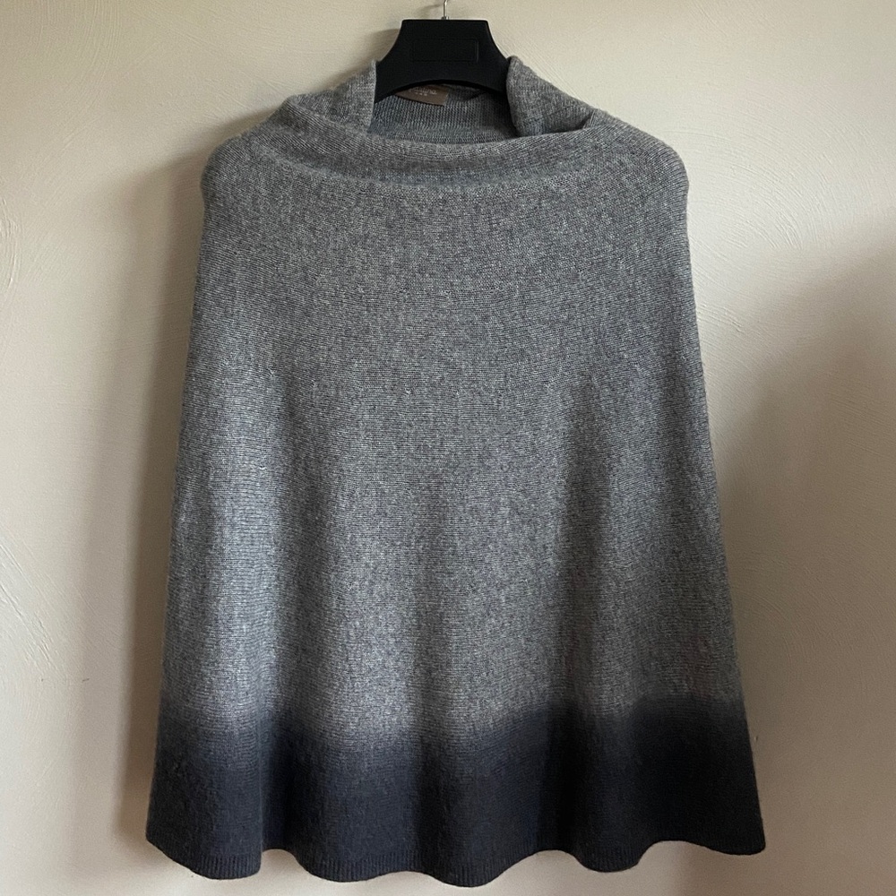 Gray Ombre Women's Sweater/Poncho/Skirt Wool/Cashmere bland - Picture 9 of 9